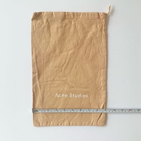 ACNE STUDIO | 1PC CANVAS DUST BAG SMALL WITH DRAWSTRING MODERN LOGO TAN STORAGE - Picture 4 of 8